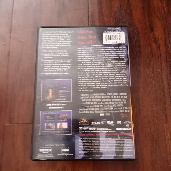 THE MAN IN THE IRON MASK on DVD Leonardo DeCaprio - Picture 2 of 2